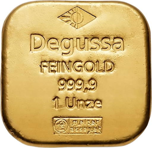 Goudbaar 1 ounce  Degussa Quadratguss