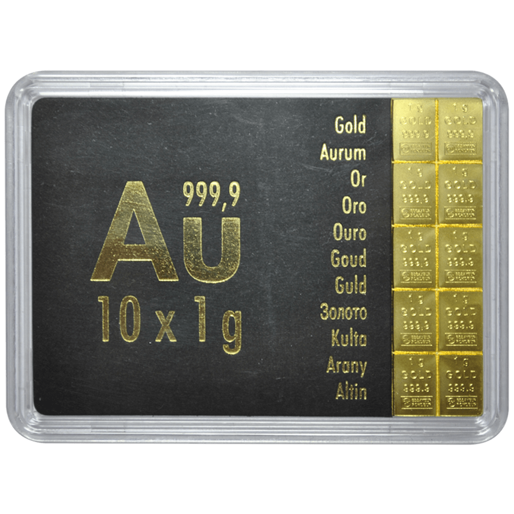 Goudbaar 10x1 gram Valcambi