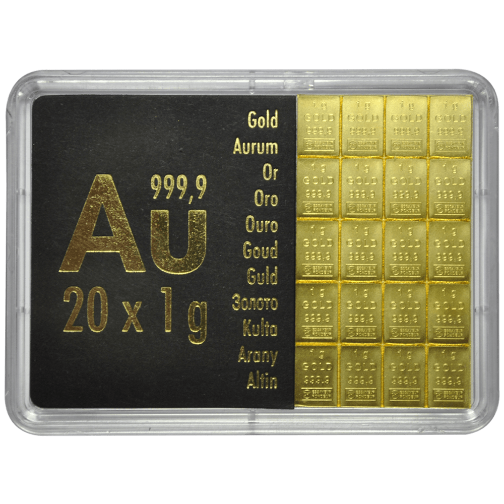 Goudbaar 20x1 gram Valcambi