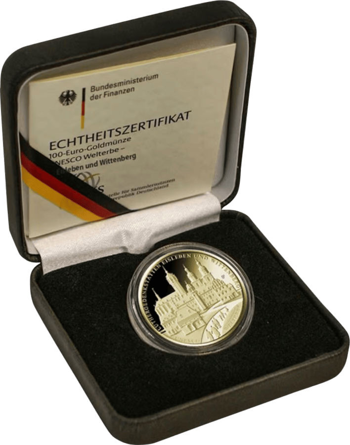 Gouden 1/2 ounce euro Luthergedenken Eisleben-Wittenberg A, D, F, G, J