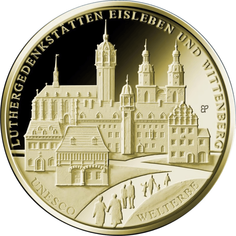 Gouden 1/2 ounce euro Luther gedenktekens Eisleben-Wittenberg