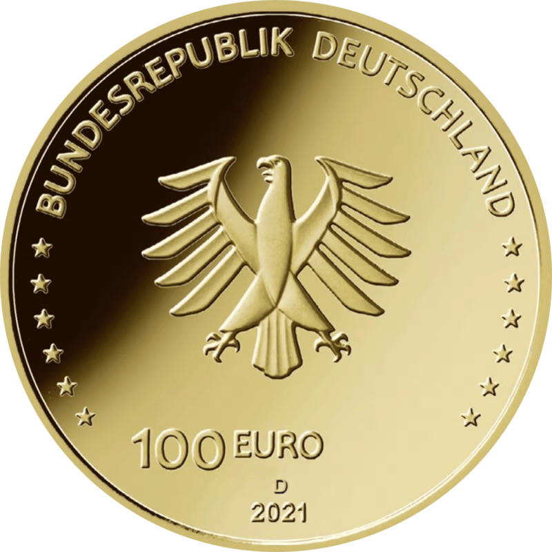 Gouden 1/2 ounce euro Zuilen van Democratie D 2021