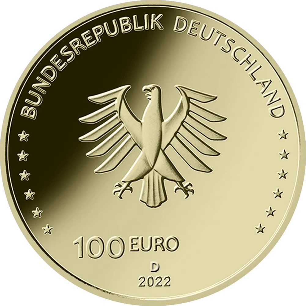 Gouden 1/2 ounce euro Zuilen van Democratie D 2022