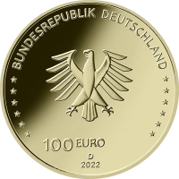 Gouden 1/2 ounce euro Zuilen van Democratie D 2022