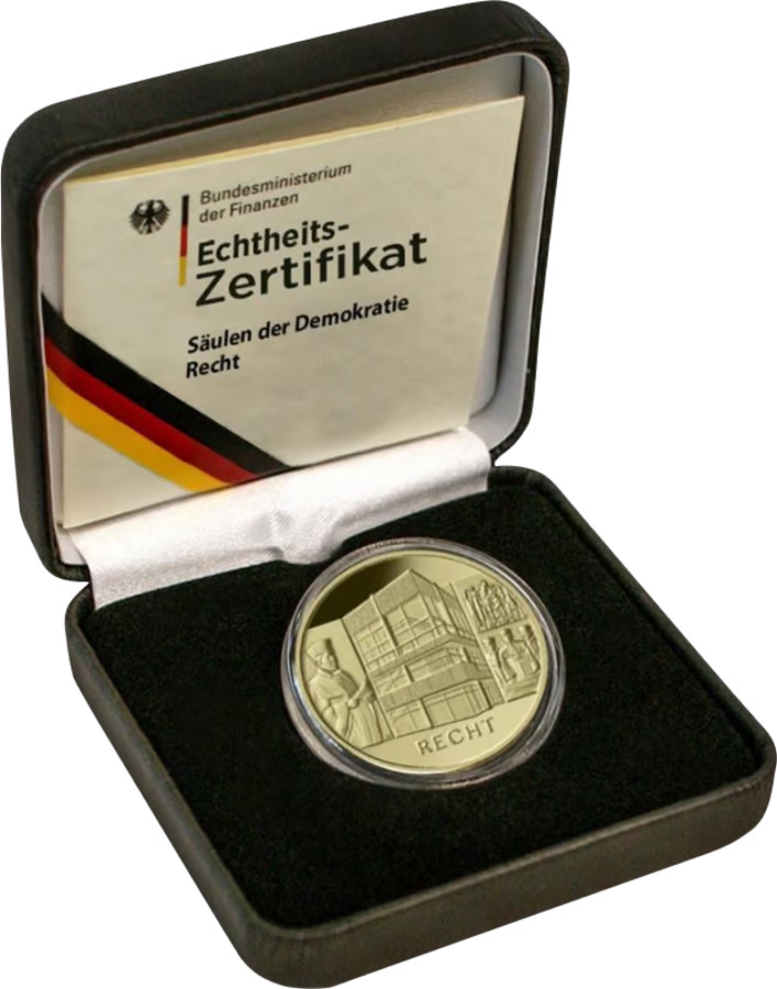 Gouden 1/2 ounce euro Zuilen van de democratie F