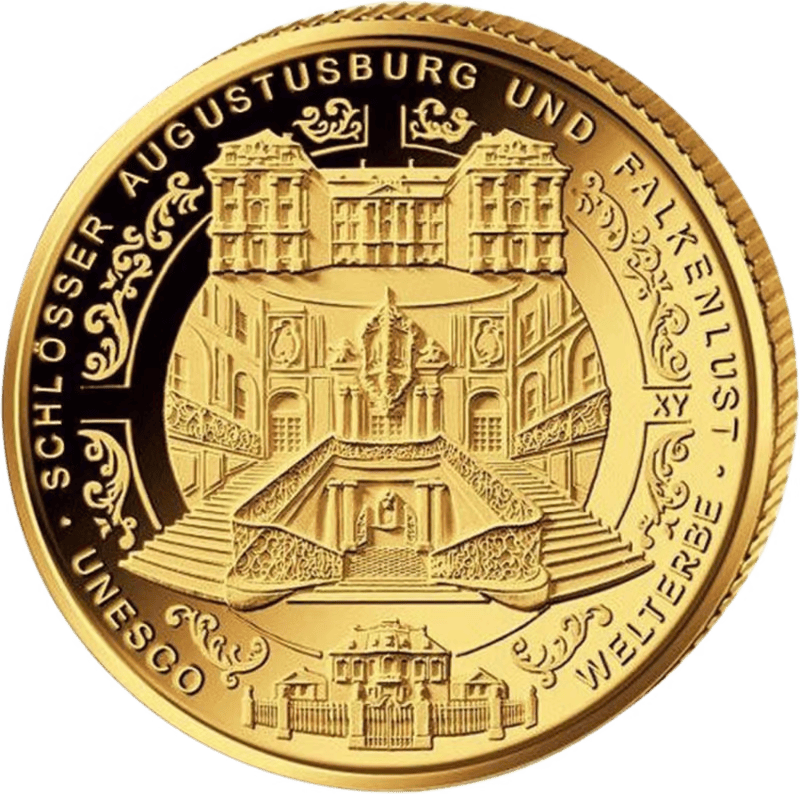 Gouden 1/2 ounce euro Augustusburg-Falkenlust Kastelen A