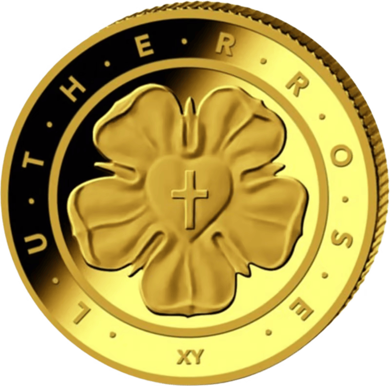 Gouden 1/4 ounce Lutherrose complete set