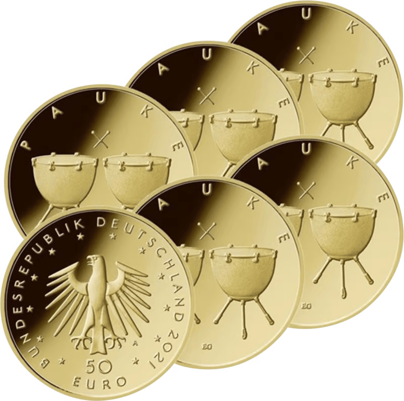 Gouden 1/4 ounce Pauken complete set