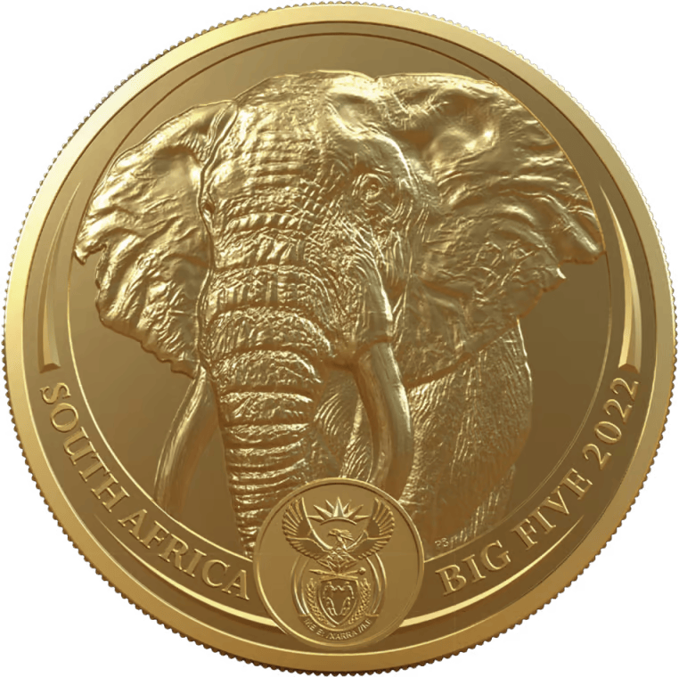 Gouden 1 ounce Big Five olifant