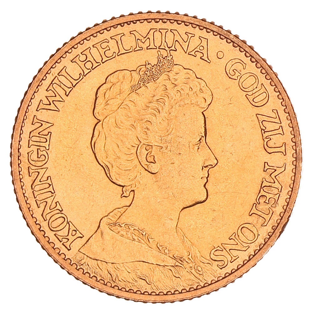 Gouden 10 gulden Wilhelmina 1913