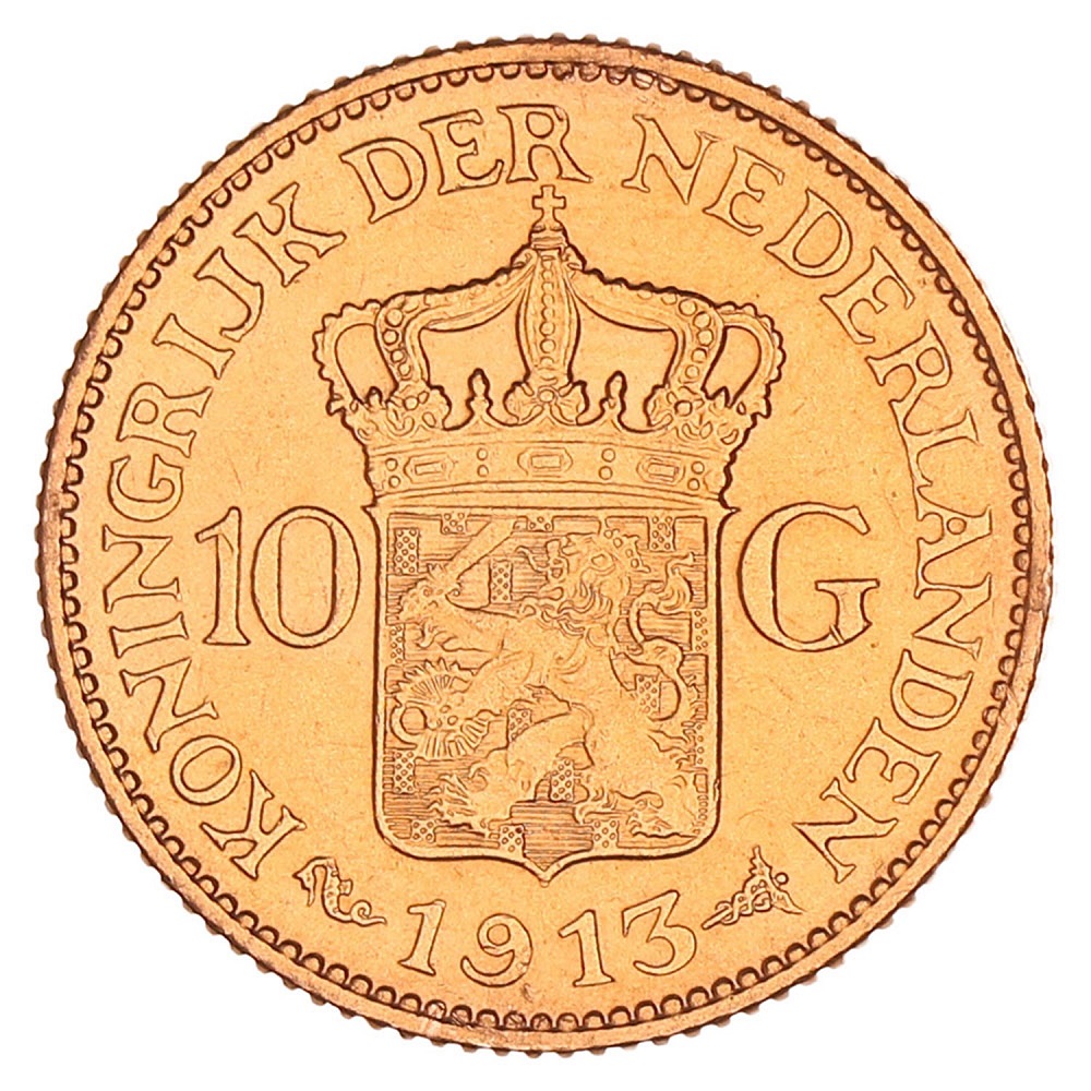 Gouden 10 gulden Wilhelmina 1913