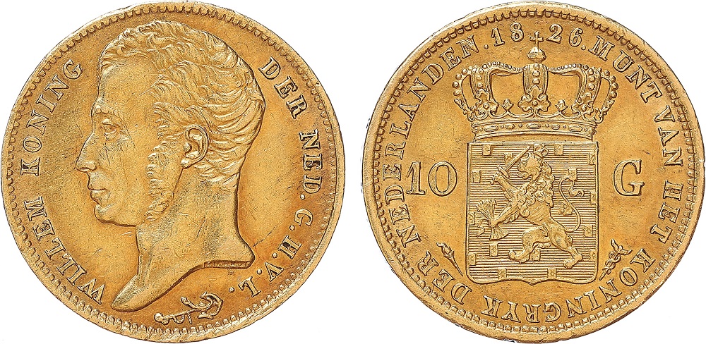 Gouden Willem I 10 gulden 1826