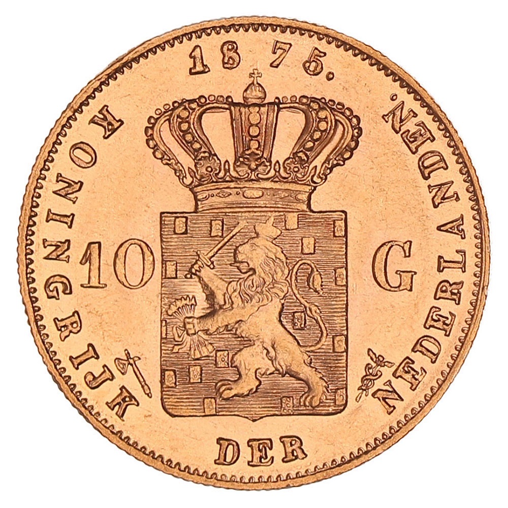 Gouden Tientje Willem III 1875