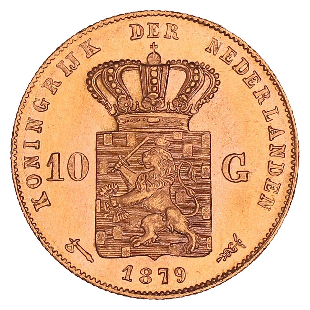 Gouden 10 Gulden Willem III 1879