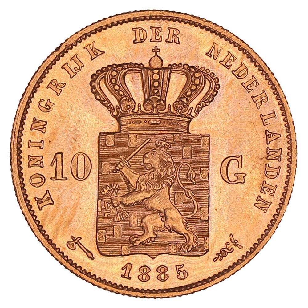 Gouden 10 Gulden Willem III 1885