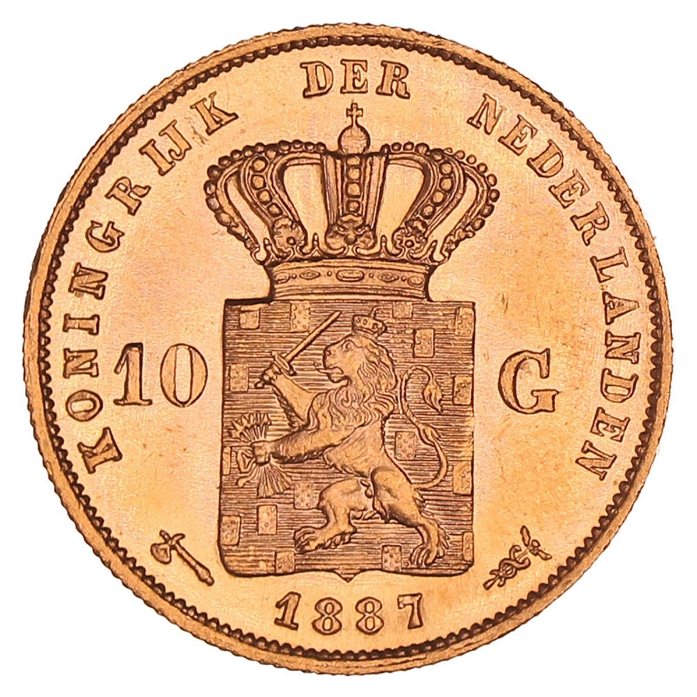 Gouden 10 Gulden Willem III 1887
