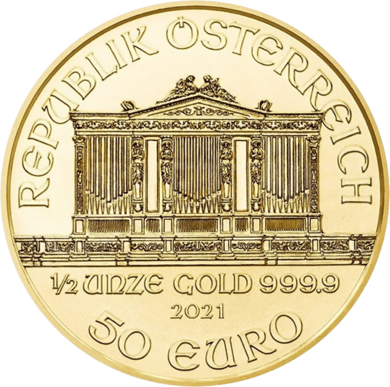 Gouden 1/2 ounce Wiener Philharmoniker 2021